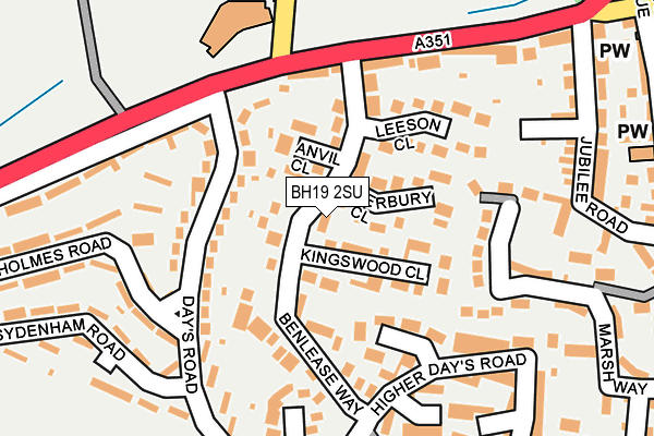 BH19 2SU map - OS OpenMap – Local (Ordnance Survey)
