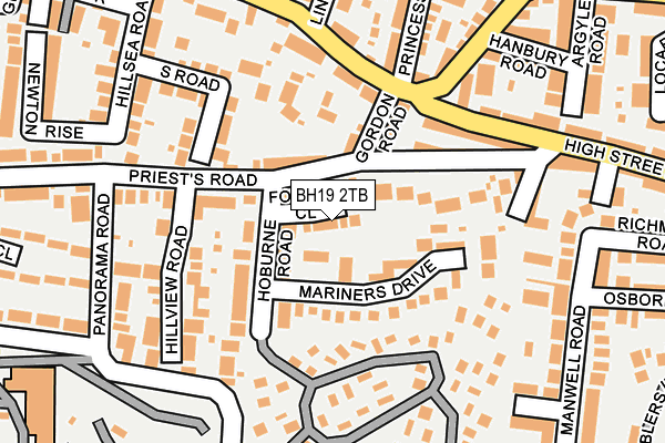 BH19 2TB map - OS OpenMap – Local (Ordnance Survey)