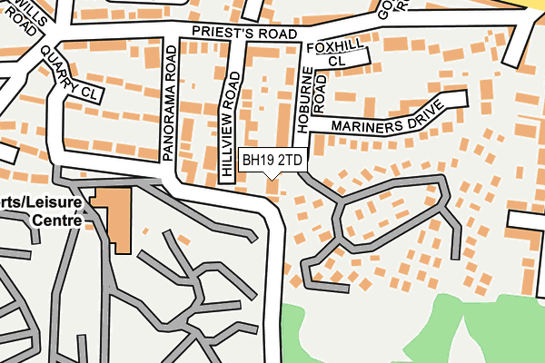 BH19 2TD map - OS OpenMap – Local (Ordnance Survey)