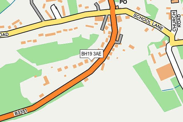 BH19 3AE map - OS OpenMap – Local (Ordnance Survey)