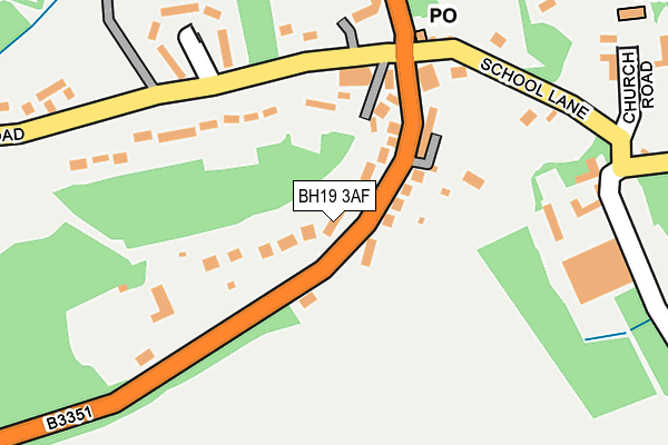 BH19 3AF map - OS OpenMap – Local (Ordnance Survey)