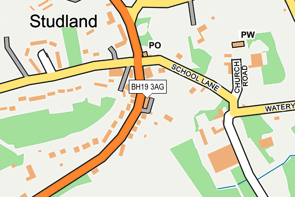 BH19 3AG map - OS OpenMap – Local (Ordnance Survey)
