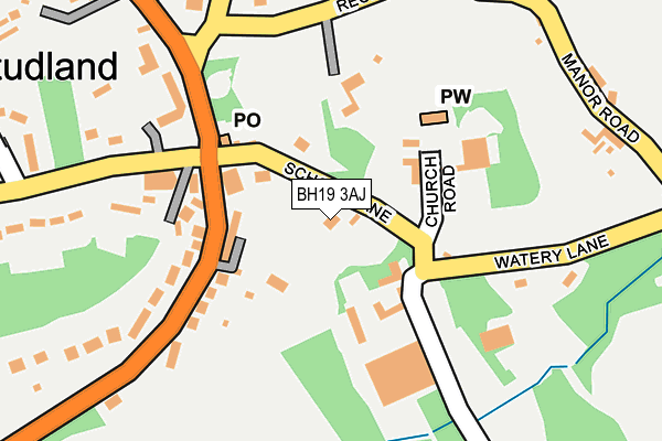 BH19 3AJ map - OS OpenMap – Local (Ordnance Survey)