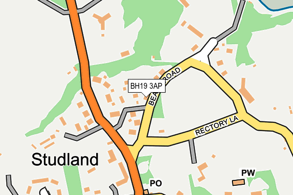 BH19 3AP map - OS OpenMap – Local (Ordnance Survey)