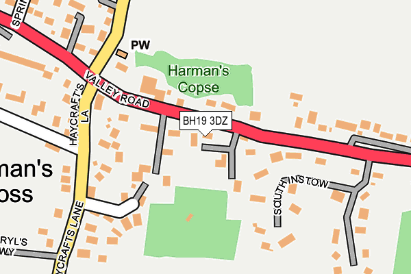 BH19 3DZ map - OS OpenMap – Local (Ordnance Survey)