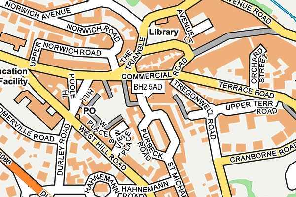 BH2 5AD map - OS OpenMap – Local (Ordnance Survey)