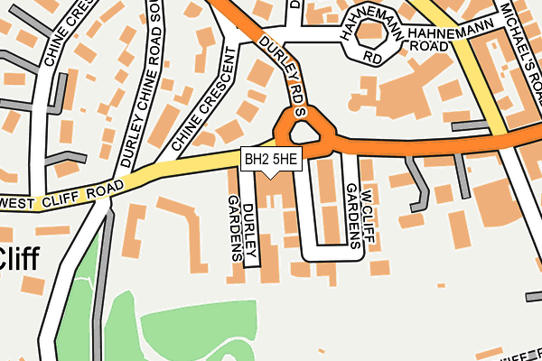 BH2 5HE map - OS OpenMap – Local (Ordnance Survey)