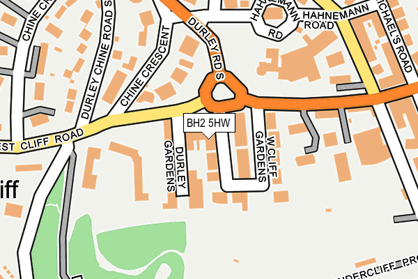 BH2 5HW map - OS OpenMap – Local (Ordnance Survey)