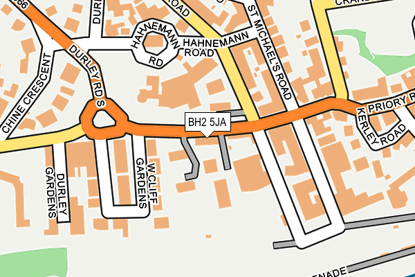 BH2 5JA map - OS OpenMap – Local (Ordnance Survey)
