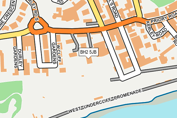 BH2 5JB map - OS OpenMap – Local (Ordnance Survey)