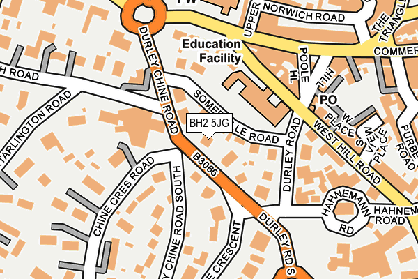 BH2 5JG map - OS OpenMap – Local (Ordnance Survey)