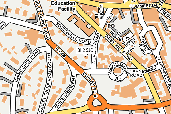 BH2 5JQ map - OS OpenMap – Local (Ordnance Survey)
