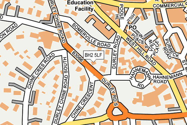 BH2 5LF map - OS OpenMap – Local (Ordnance Survey)