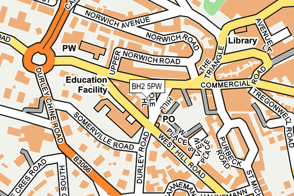 BH2 5PW map - OS OpenMap – Local (Ordnance Survey)