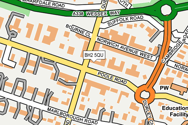 BH2 5QU map - OS OpenMap – Local (Ordnance Survey)