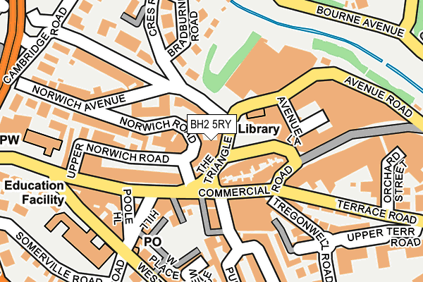 BH2 5RY map - OS OpenMap – Local (Ordnance Survey)