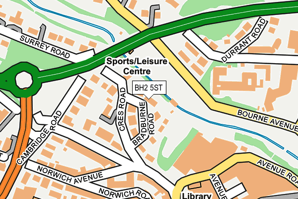 BH2 5ST map - OS OpenMap – Local (Ordnance Survey)