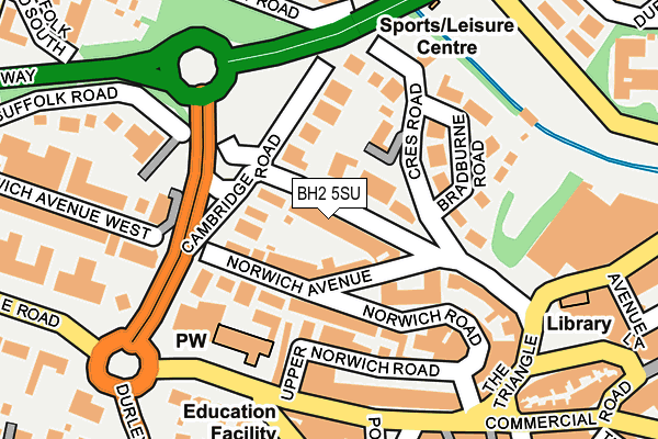 BH2 5SU map - OS OpenMap – Local (Ordnance Survey)