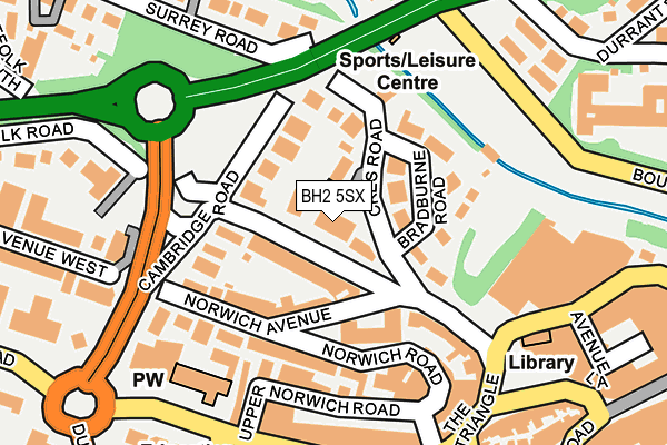 BH2 5SX map - OS OpenMap – Local (Ordnance Survey)