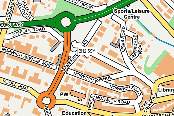 BH2 5SY map - OS OpenMap – Local (Ordnance Survey)
