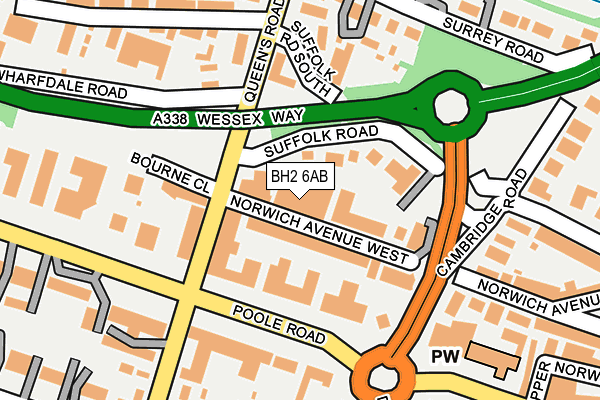 BH2 6AB map - OS OpenMap – Local (Ordnance Survey)