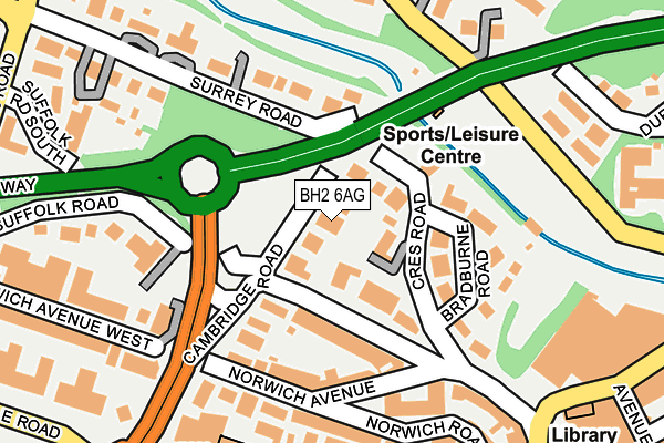 BH2 6AG map - OS OpenMap – Local (Ordnance Survey)