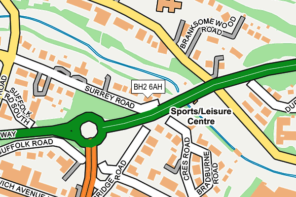 BH2 6AH map - OS OpenMap – Local (Ordnance Survey)