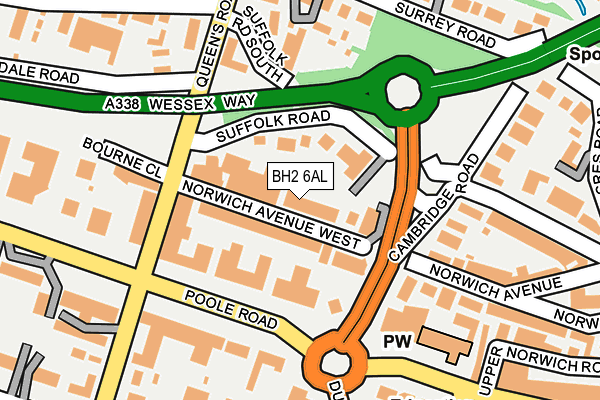 BH2 6AL map - OS OpenMap – Local (Ordnance Survey)