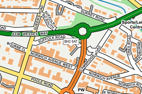 BH2 6AT map - OS OpenMap – Local (Ordnance Survey)