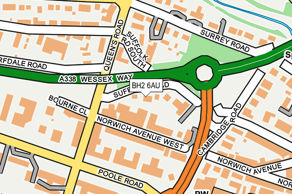 BH2 6AU map - OS OpenMap – Local (Ordnance Survey)