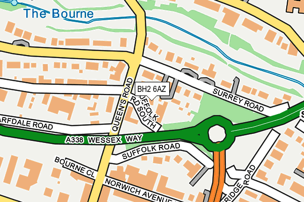 BH2 6AZ map - OS OpenMap – Local (Ordnance Survey)