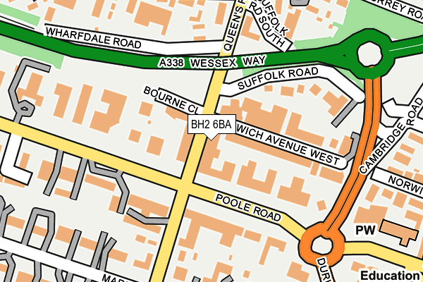 BH2 6BA map - OS OpenMap – Local (Ordnance Survey)