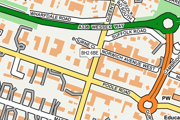 BH2 6BE map - OS OpenMap – Local (Ordnance Survey)