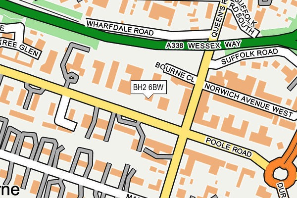 BH2 6BW map - OS OpenMap – Local (Ordnance Survey)
