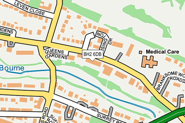 BH2 6DB map - OS OpenMap – Local (Ordnance Survey)