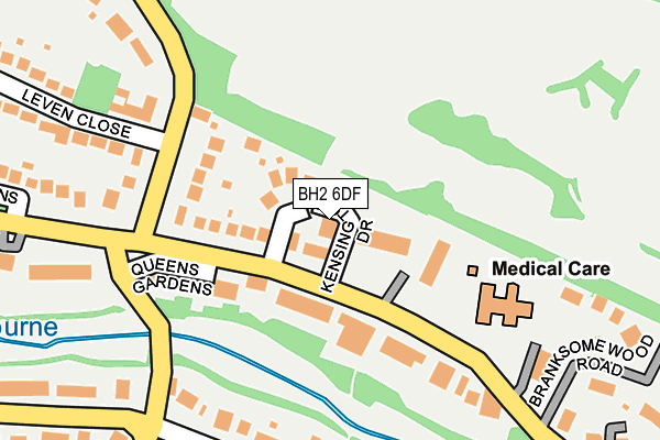 BH2 6DF map - OS OpenMap – Local (Ordnance Survey)