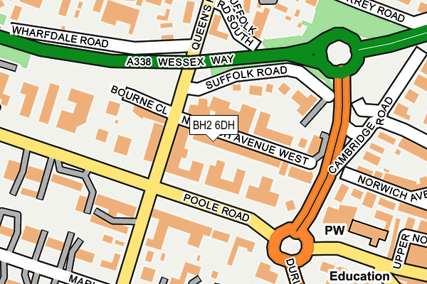 BH2 6DH map - OS OpenMap – Local (Ordnance Survey)