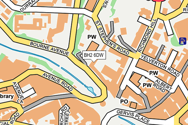 BH2 6DW map - OS OpenMap – Local (Ordnance Survey)