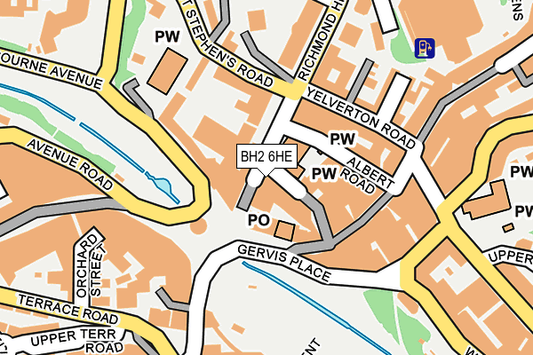 BH2 6HE map - OS OpenMap – Local (Ordnance Survey)