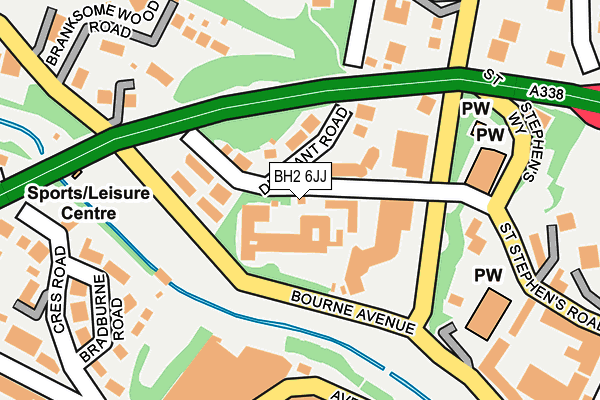 BH2 6JJ map - OS OpenMap – Local (Ordnance Survey)