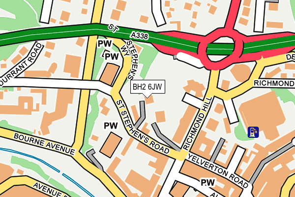 BH2 6JW map - OS OpenMap – Local (Ordnance Survey)