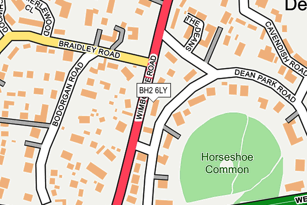 BH2 6LY map - OS OpenMap – Local (Ordnance Survey)