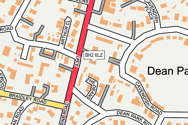 BH2 6LZ map - OS OpenMap – Local (Ordnance Survey)