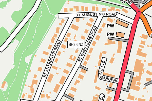 BH2 6NZ map - OS OpenMap – Local (Ordnance Survey)