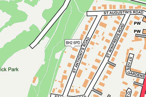 BH2 6PD map - OS OpenMap – Local (Ordnance Survey)