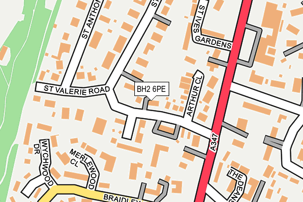 BH2 6PE map - OS OpenMap – Local (Ordnance Survey)