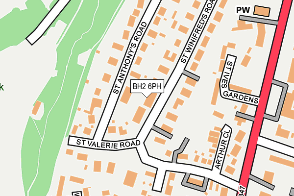 BH2 6PH map - OS OpenMap – Local (Ordnance Survey)
