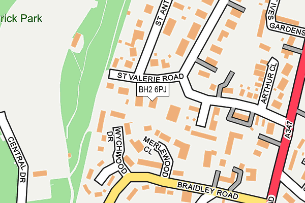 BH2 6PJ map - OS OpenMap – Local (Ordnance Survey)