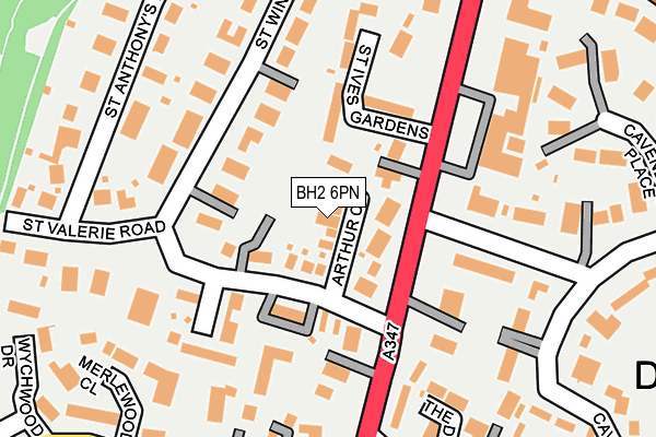 BH2 6PN map - OS OpenMap – Local (Ordnance Survey)