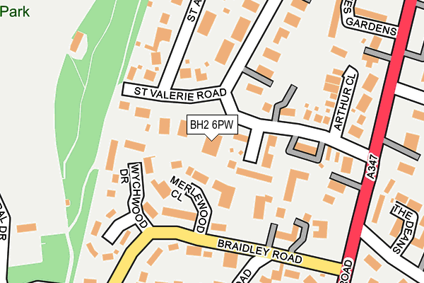 BH2 6PW map - OS OpenMap – Local (Ordnance Survey)